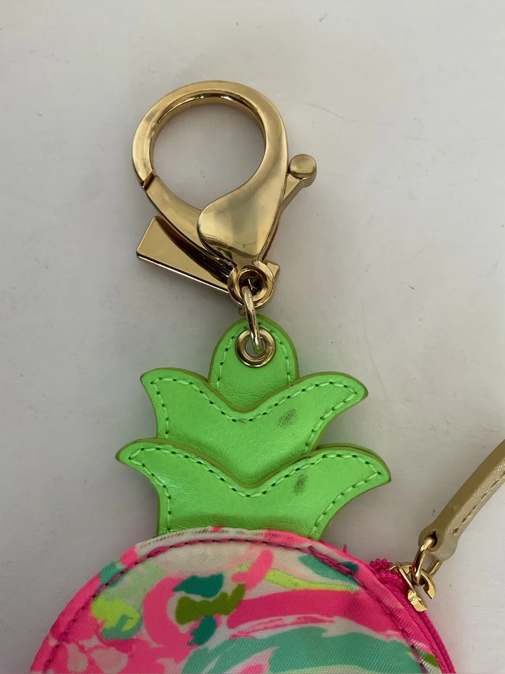 Lilly Pulitzer Pineapple Shaped Coin Purse Keychain
